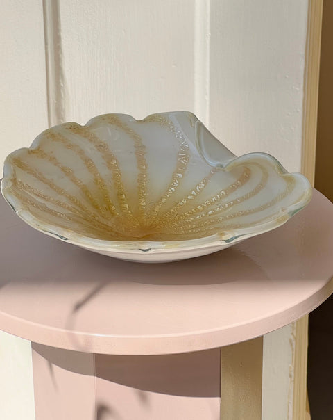 Vintage golden Murano shell dish/bowl