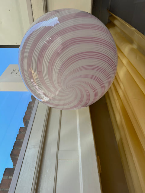 Vintage Murano pink swirl ceiling lamp (D40)