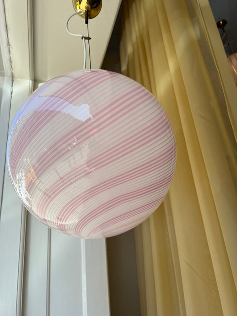 Vintage Murano pink swirl ceiling lamp (D40)