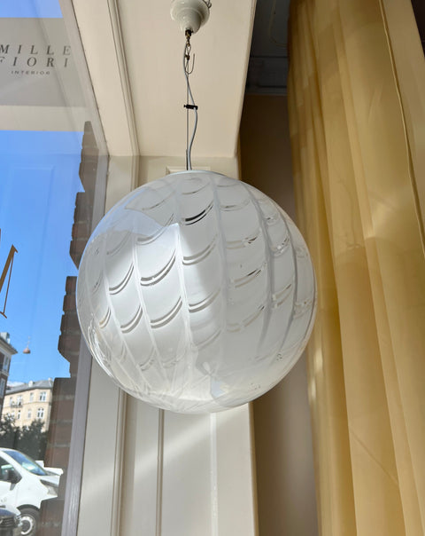 Vintage Murano white/transparent ceiling lamp (D40)