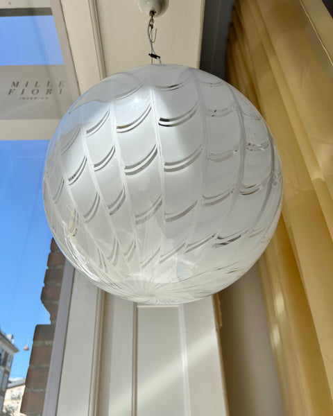 Vintage Murano white/transparent ceiling lamp (D40)