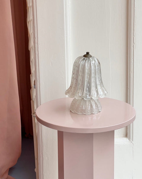 Small vintage white/opal Murano table lamp