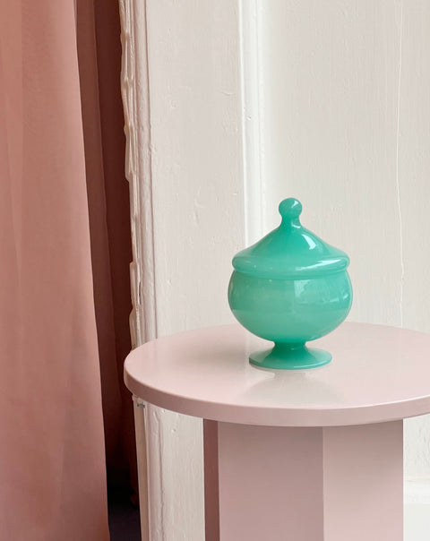 Vintage turquoise Murano bonbonniere
