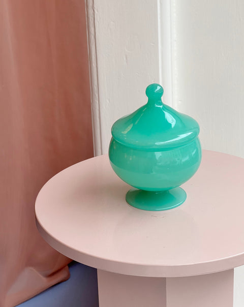 Vintage turquoise Murano bonbonniere