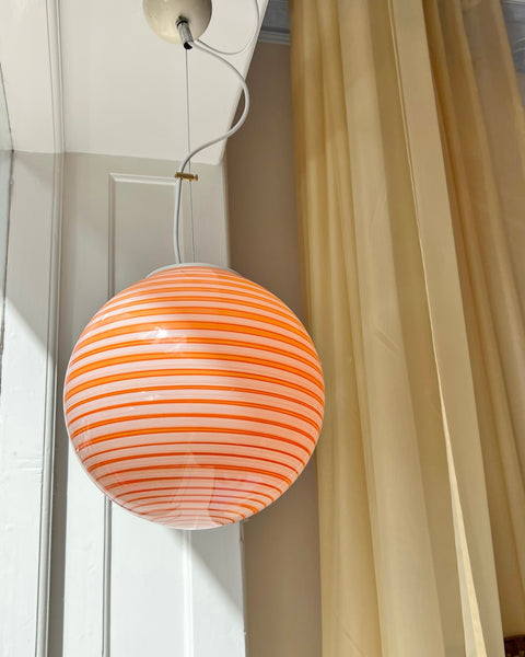 Vintage Murano orange/red swirl ceiling lamp