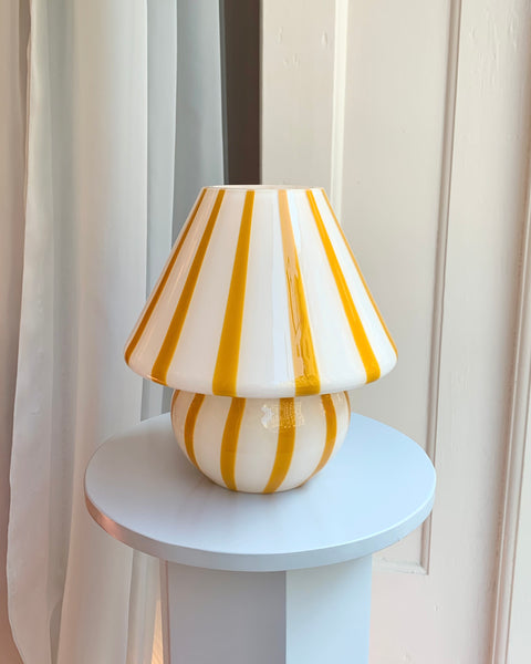 Mushroom table lamp - Yellow/amber vertical stripes