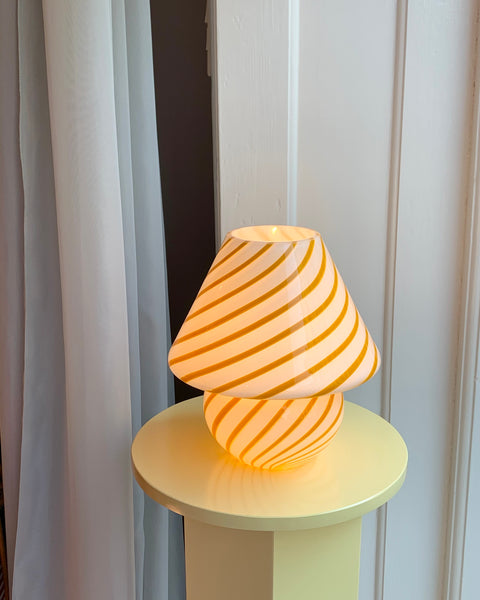 Mushroom table lamp - Yellow/amber swirl