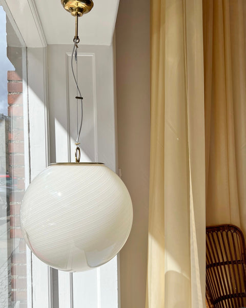 Vintage Murano cream/white ceiling lamp