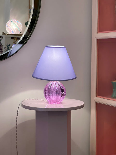 Vintage purple Murano table lamp