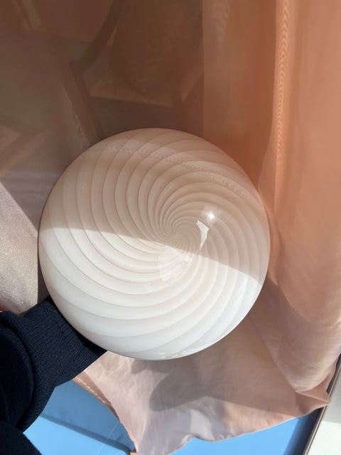 Vintage Murano light pink swirl ceiling/wall lamp