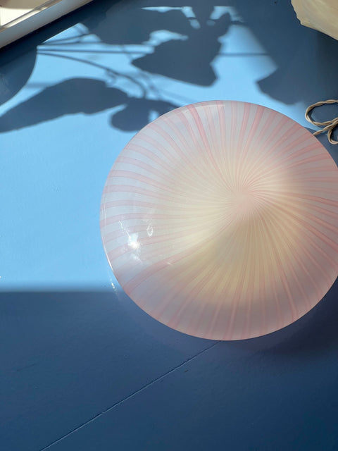 Vintage Murano pink spiral ceiling/wall lamp
