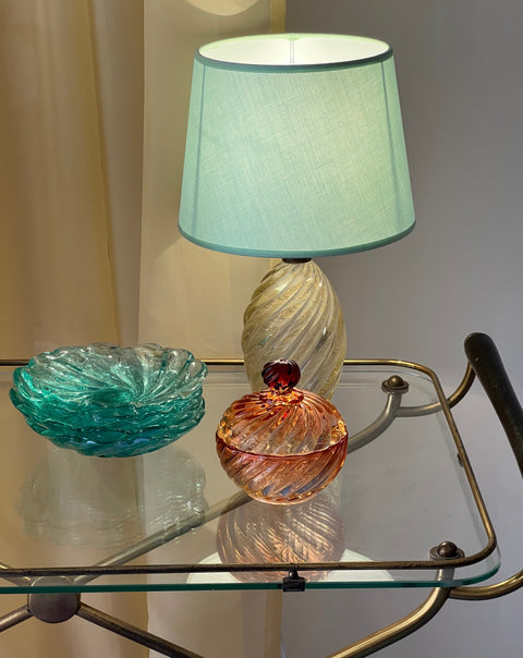 Two-toned red glass bonbonniere