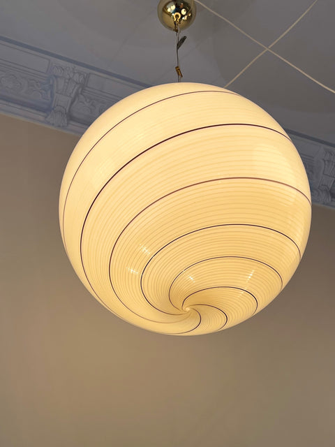 Vintage Murano cream/yellow ceiling lamp