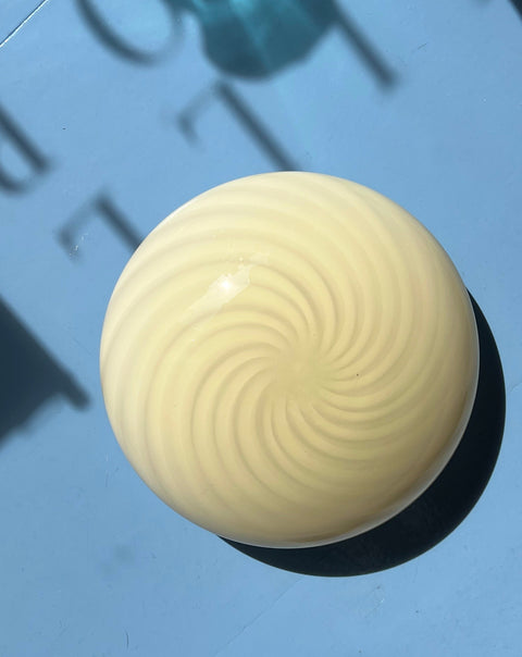 Vintage Murano light yellow swirl ceiling/wall lamp