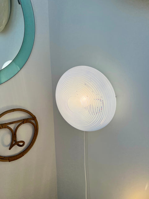 Vintage Murano blue spiral ceiling/wall lamp