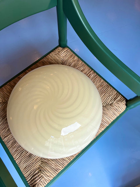 Vintage Murano light yellow swirl ceiling/wall lamp