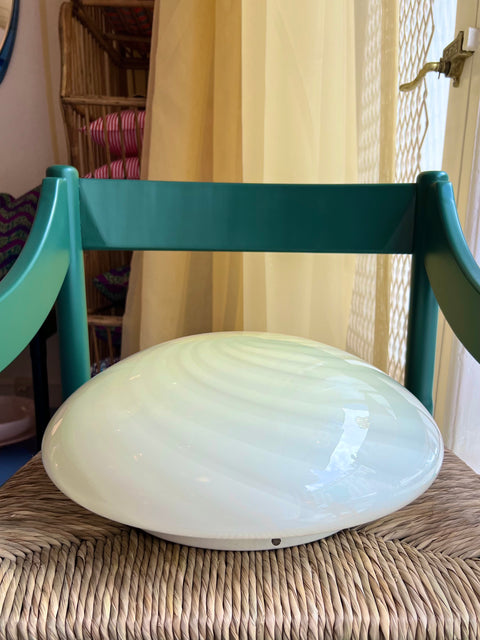 Vintage Murano light yellow swirl ceiling/wall lamp