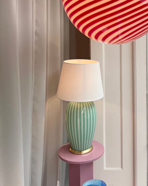 Large Green/white vintage Murano table lamp