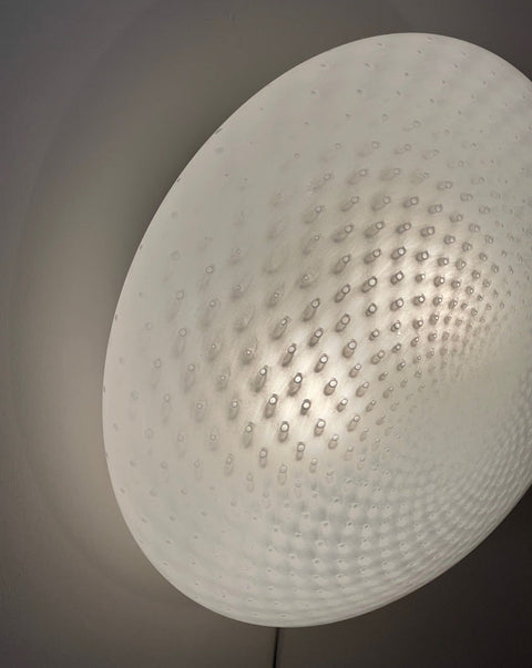 Vintage Murano white dotted ceiling/wall lamp (D38)