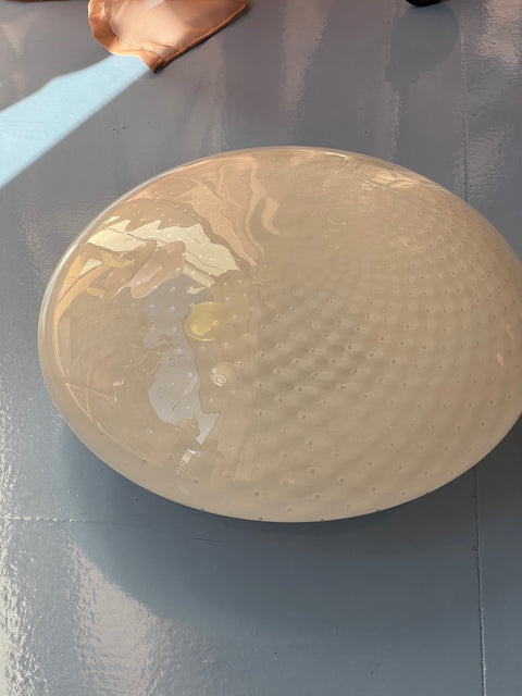 Vintage Murano white dotted ceiling/wall lamp (D38)