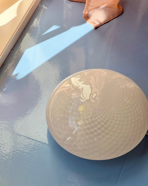 Vintage Murano white dotted ceiling/wall lamp (D38)