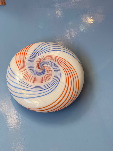 Vintage Murano multi-coloured swirl ceiling/wall lamp