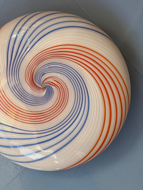 Vintage Murano multi-coloured swirl ceiling/wall lamp
