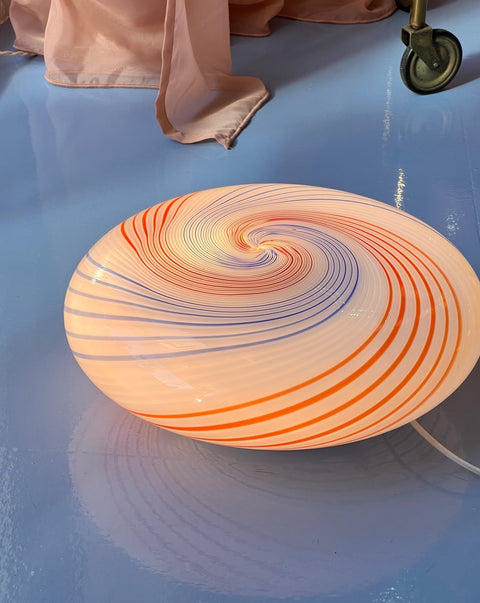 Vintage Murano multi-coloured swirl ceiling/wall lamp