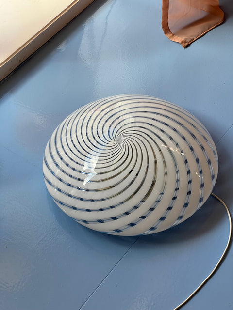 Vintage Murano blue/white swirl ceiling/wall lamp