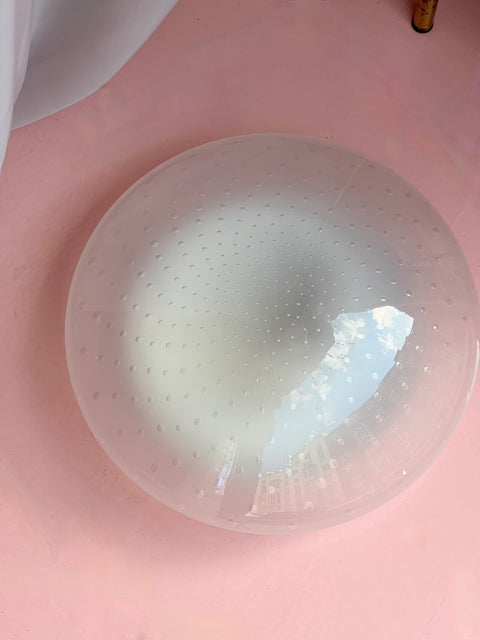 Vintage Murano white/transparent dotted ceiling/wall lamp (D38)