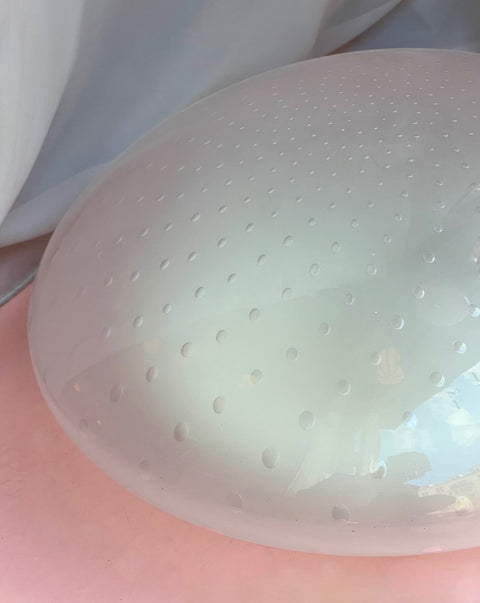 Vintage Murano white/transparent dotted ceiling/wall lamp (D38)