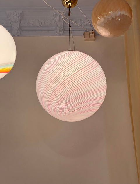 Vintage Murano pink swirl ceiling lamp (D40)