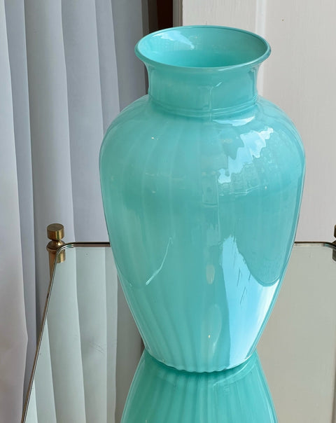 Vintage turquoise Murano vase