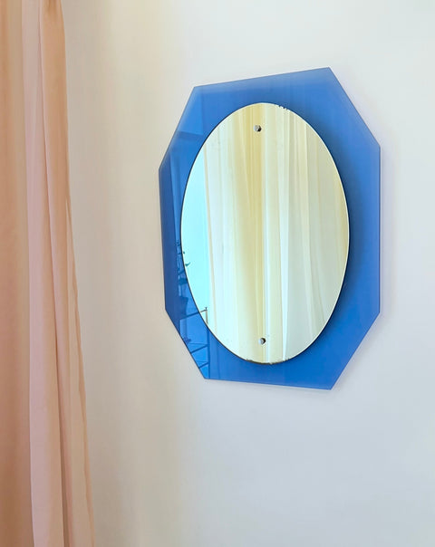 Vintage Blue Italian Mirror