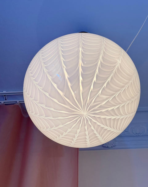 Vintage Murano white pattern ceiling lamp