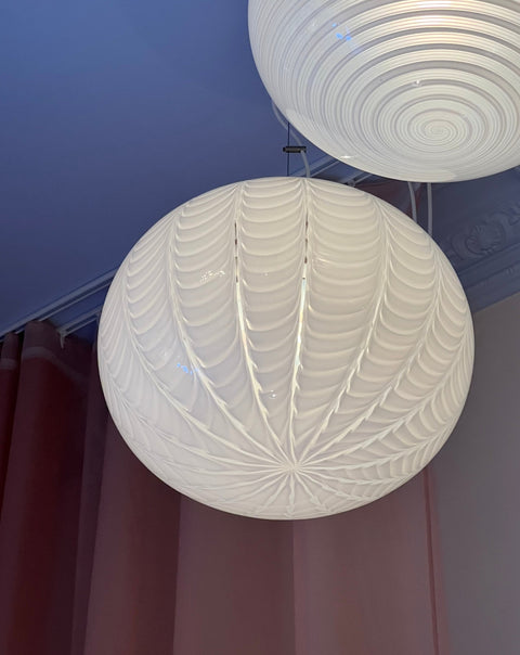 Vintage Murano white pattern ceiling lamp