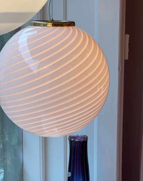 Vintage Murano light pink swirl ceiling lamp