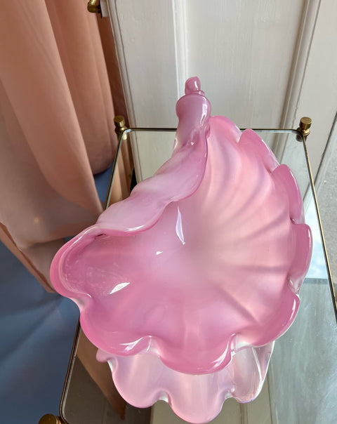 Vintage opal pink Murano shell bowl (Large)