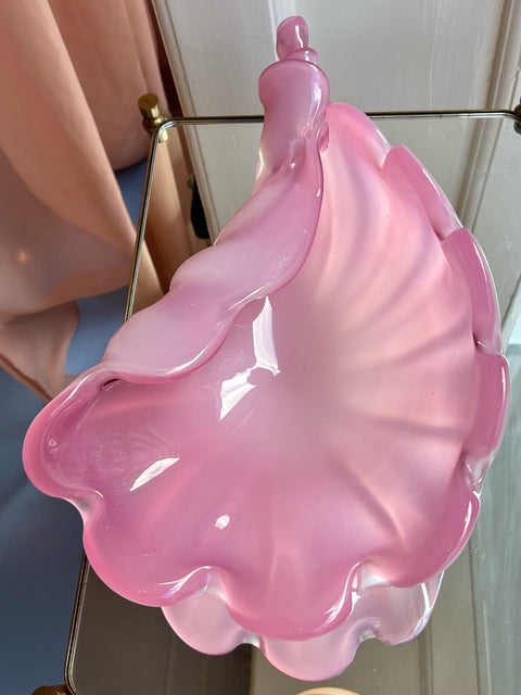 Vintage opal pink Murano shell bowl (Large)