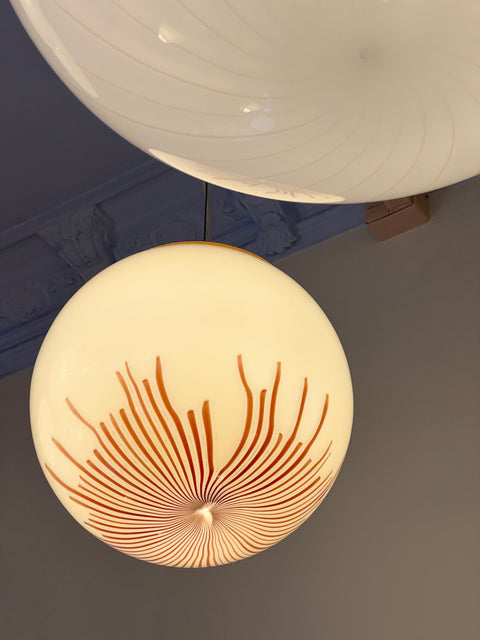 Vintage Ludovico Diaz de Santillana Murano Anemone ceiling lamp (D30)