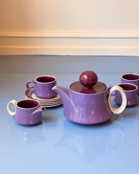 Vintage Italian purple ceramic coffee set/tableware