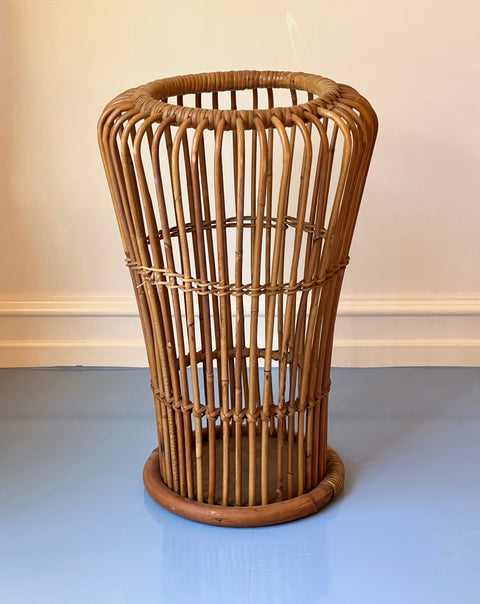 Vintage rattan umbrella stand