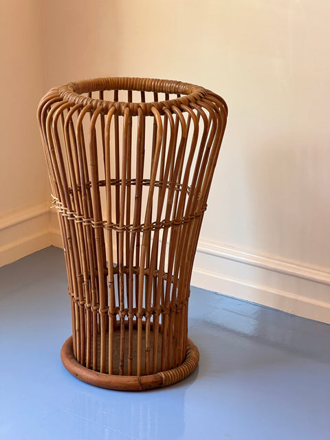 Vintage rattan umbrella stand