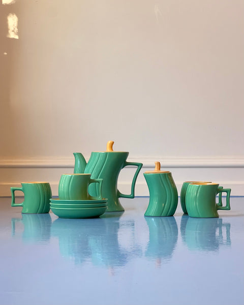 Vintage Italian green ceramic coffee set/tableware