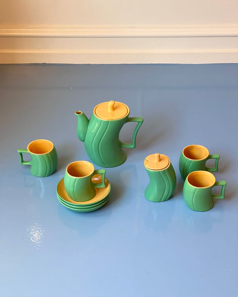 Vintage Italian green ceramic coffee set/tableware
