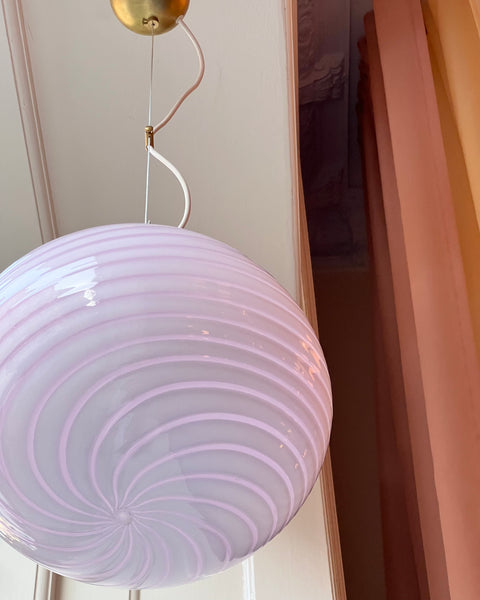 Oval ceiling lamp - Light pink swirl (D35)