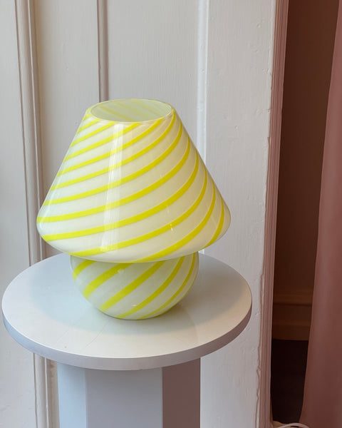 Mushroom table lamp - Yellow swirl