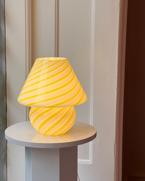 Mushroom table lamp - Yellow swirl