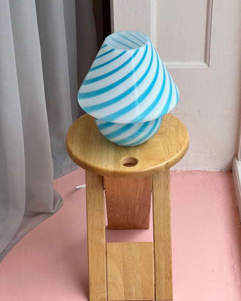 Mushroom table lamp - Blue swirl