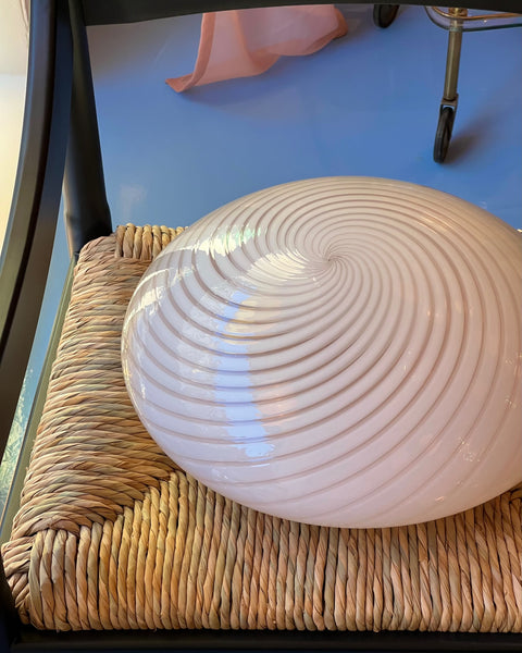 Vintage Murano light pink swirl ceiling/wall lamp